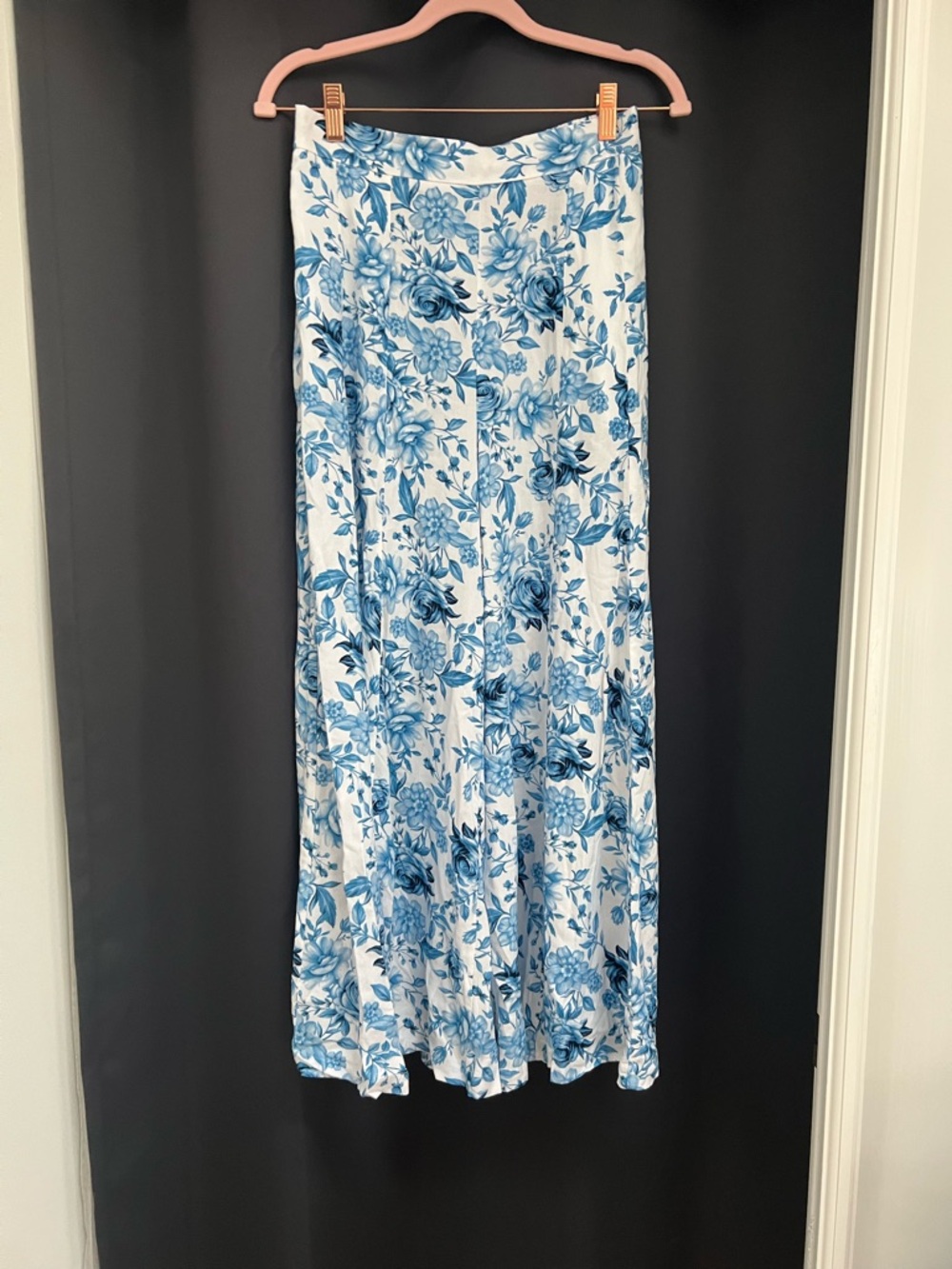 White & Blue Floral Pants